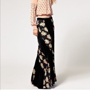 FREE PEOPLE TWISTED VELVET MIDNIGHT MAXI